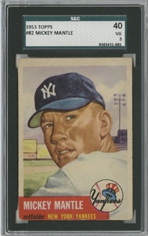 1953 and 1959 Topps Mickey Mantle SGC-Graded Pair (2 Different)
